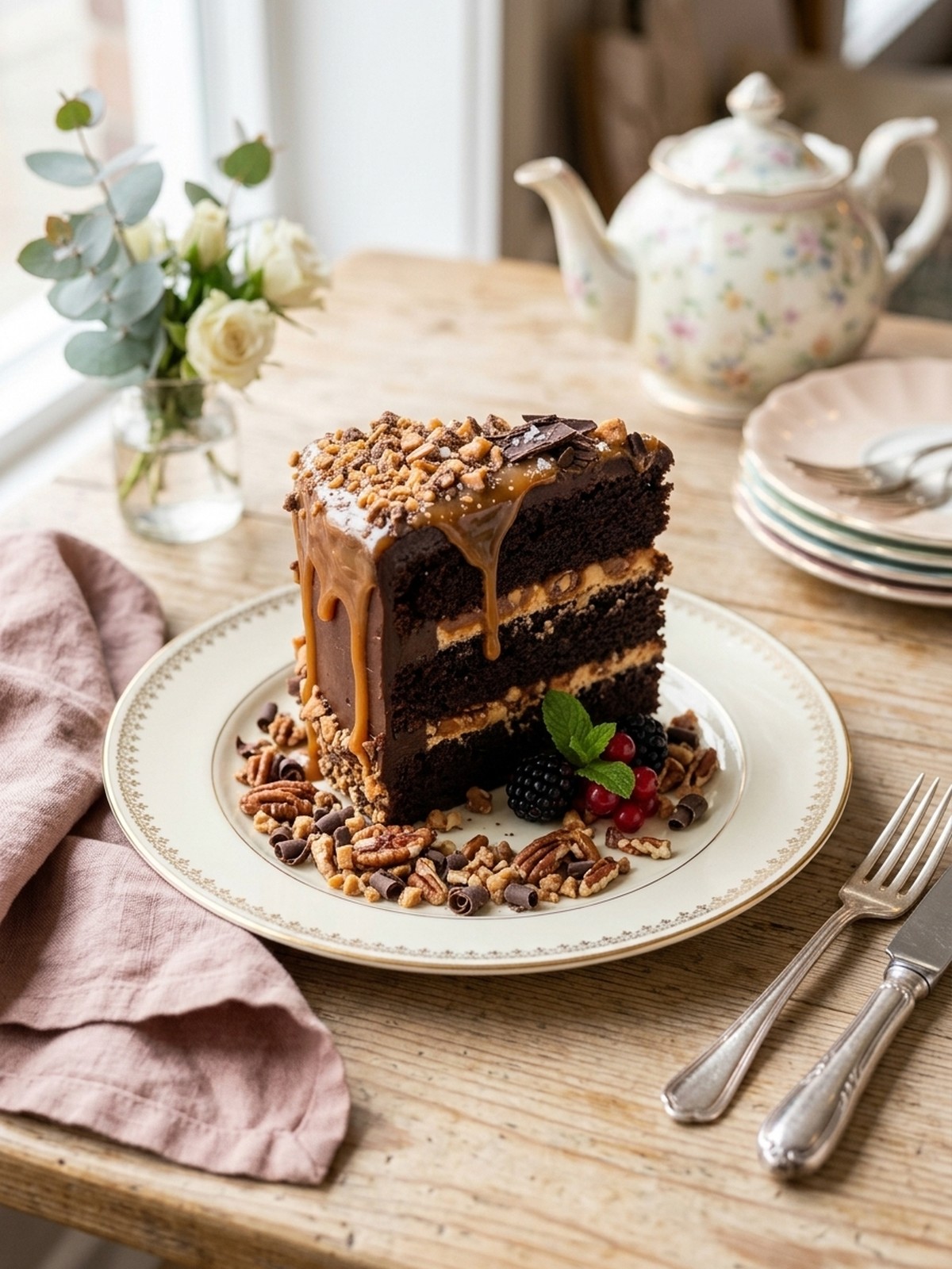 Serving and variation ideas for Chocolate Caramel Toffee Crunch Cake