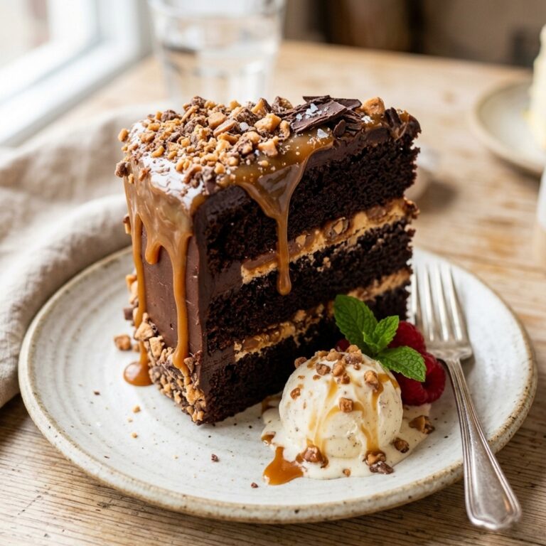 Chocolate Caramel Toffee Crunch Cake