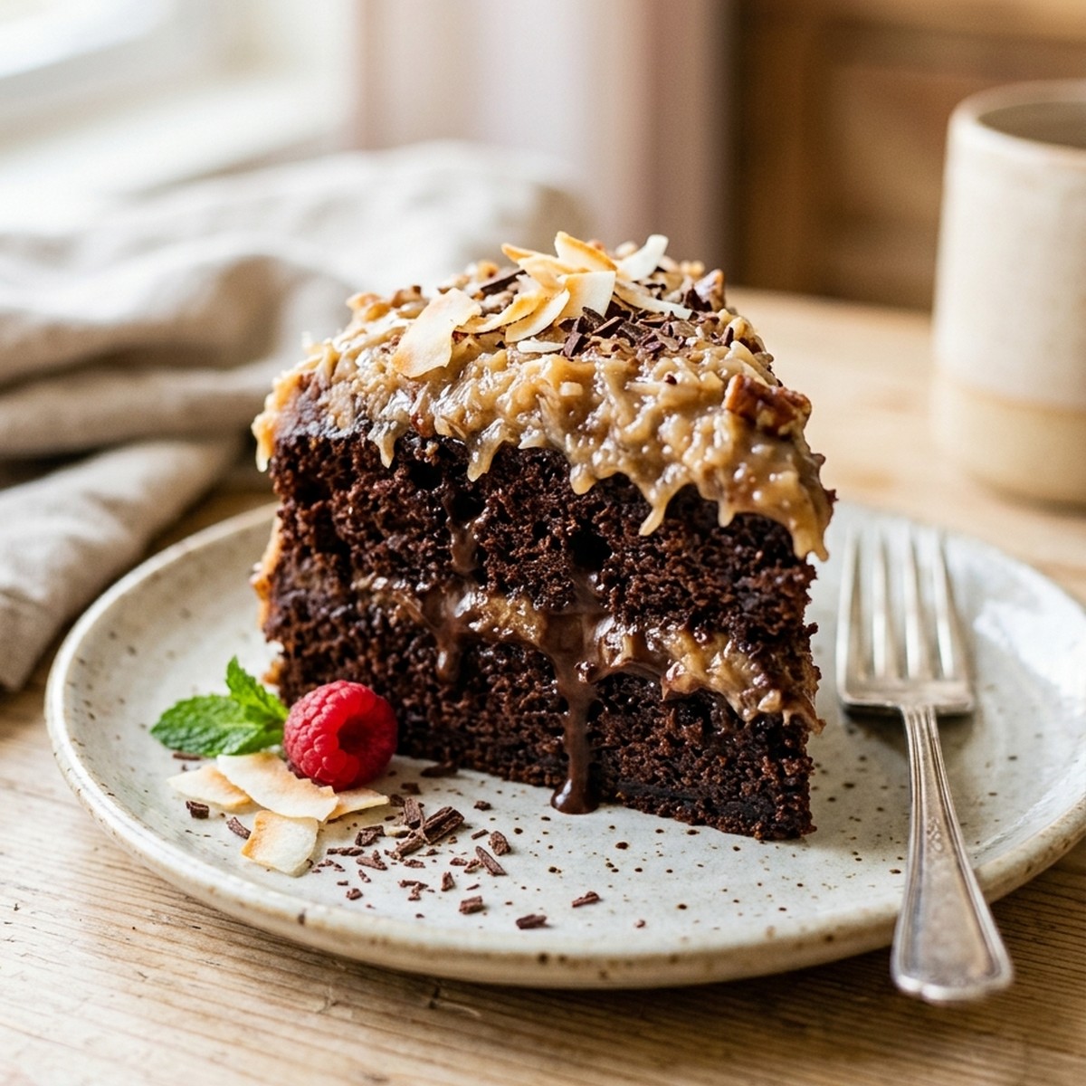 German Chocolate Poke Cake