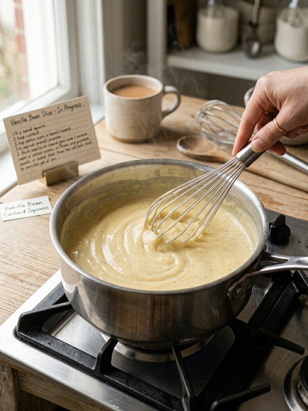 Step by step preparation of Vanilla Custard Cream Squares